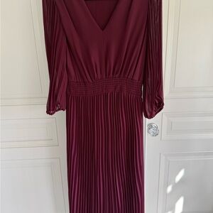 Taylor Rich Burgundy Long Sleeve Dress